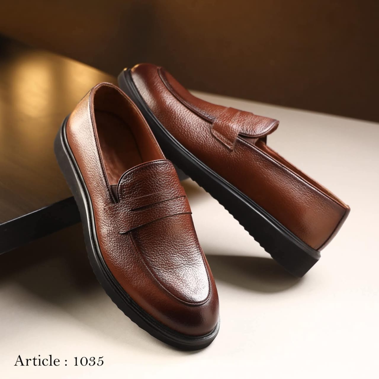 Men’s Genuine Leather Shoes with Rubber Sole