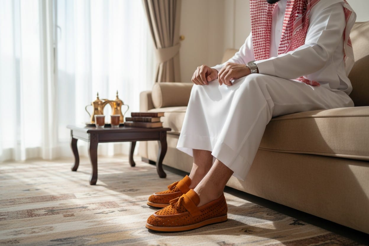 حذاء رجالي جلد طبيعي شمواه سبور219