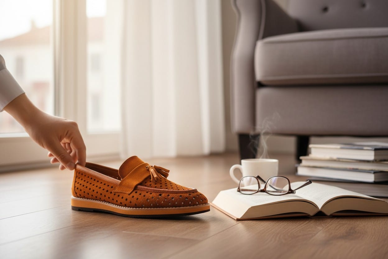 حذاء رجالي جلد طبيعي شمواه سبور219