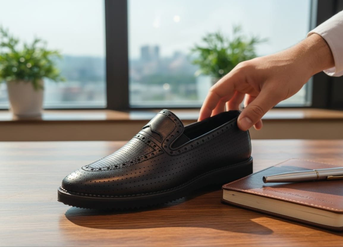 Men’s Premium Genuine Leather Shoes – Lightweight EVA Sole